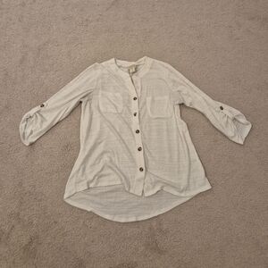 Women's White Button-Up Top